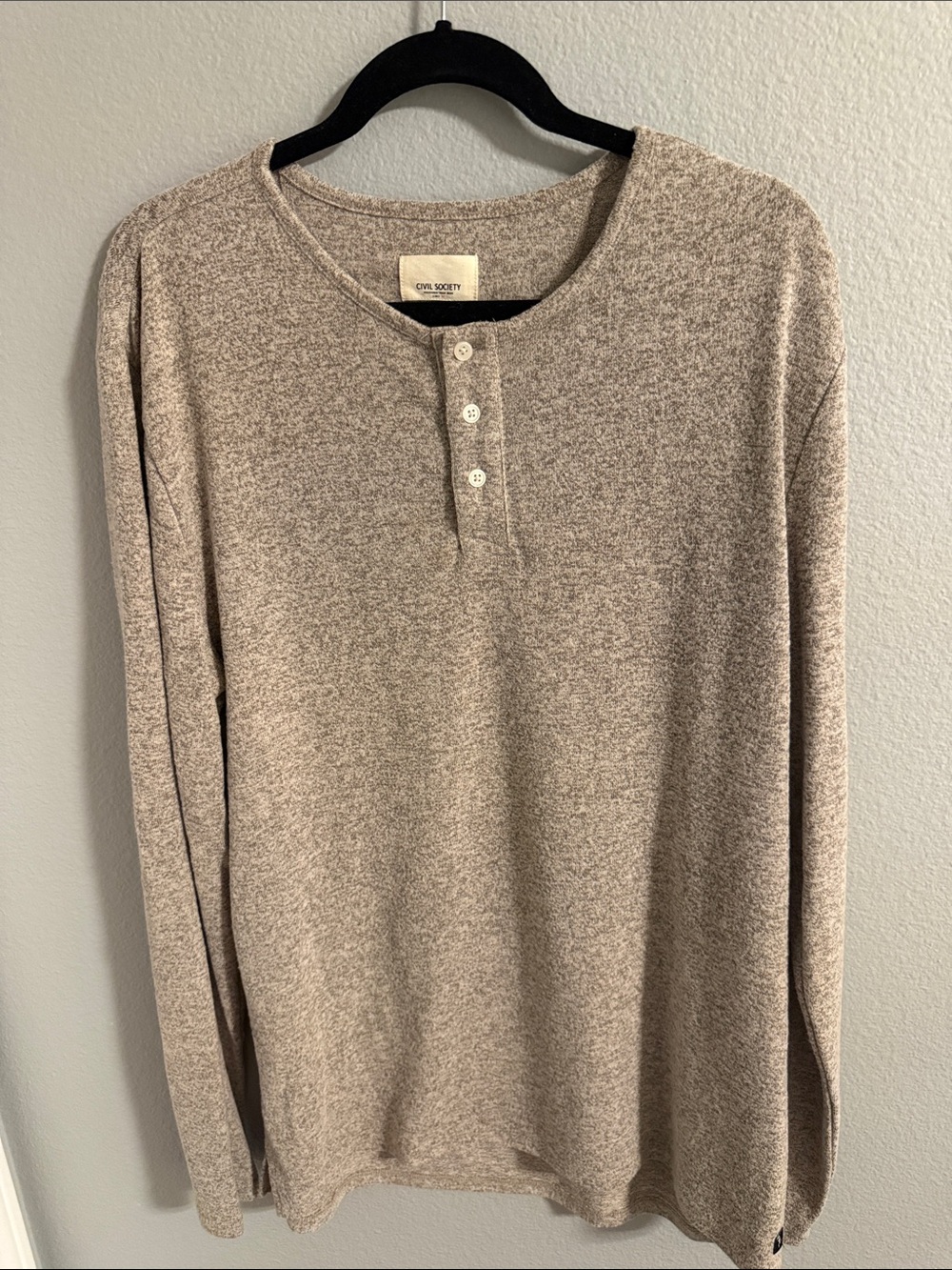 Civil Society Men’s Tan Crewneck Henley